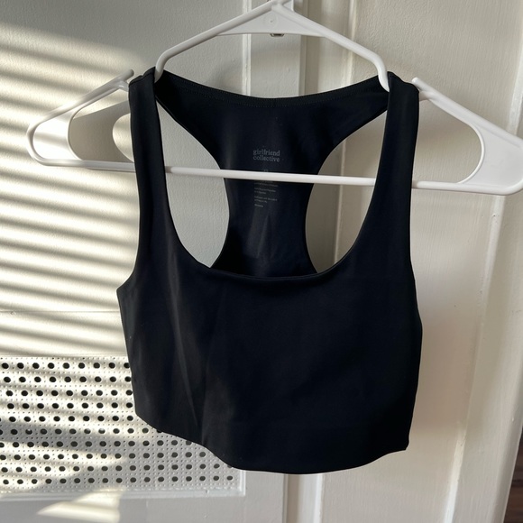 Girlfriend Collective Paloma Racerback Bra Top in Black - Picture 3 of 8